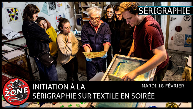 Initiation à la sérigraphie textile en soirée.